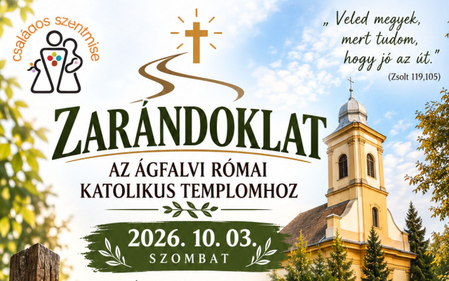 A családos szentmise közösség gyalogos zarándoklata